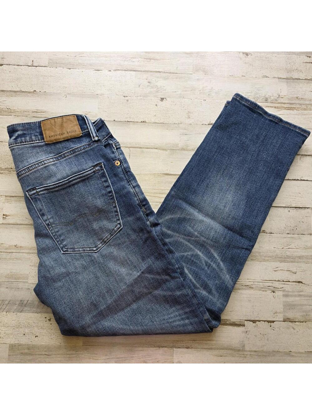American Eagle Airflex + Temp Tech Orig Straight Denim Jeans Stretch 28x30